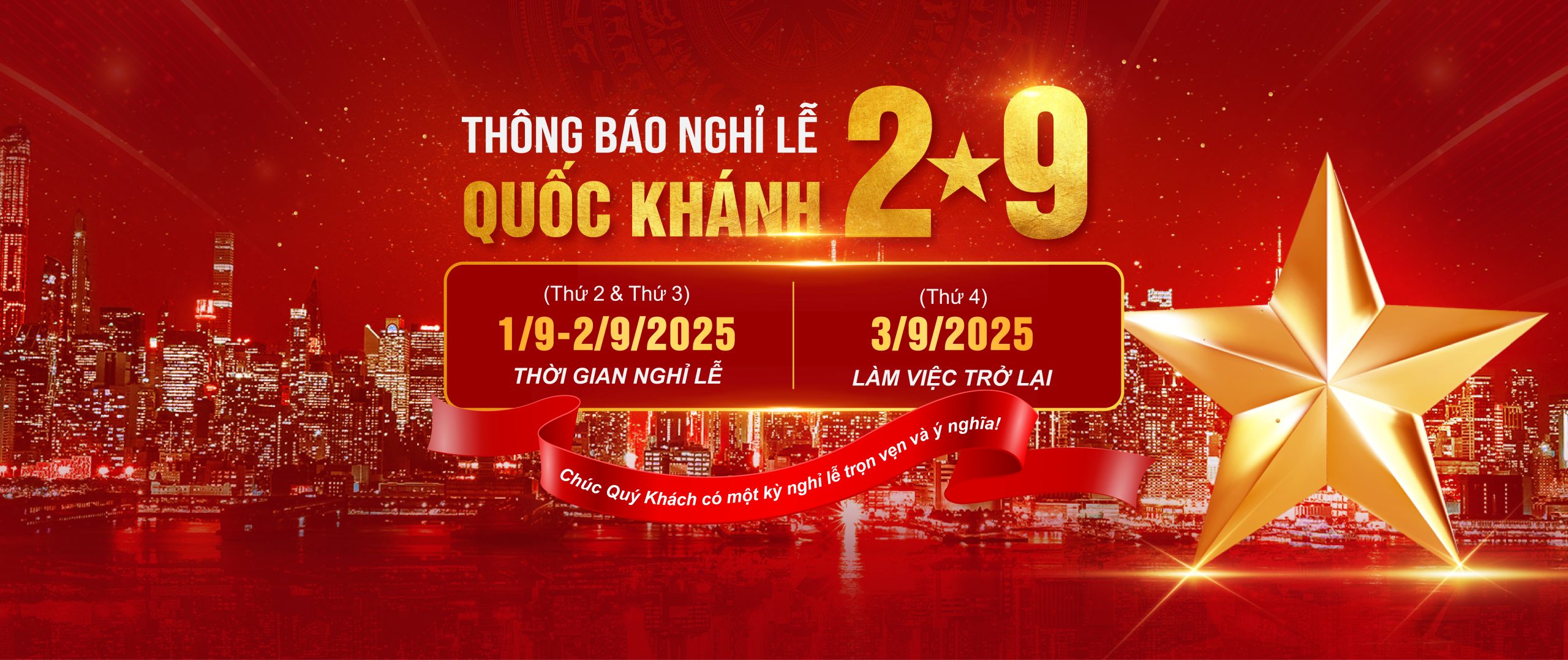A-connection thông báo nghỉ lễ 2/9