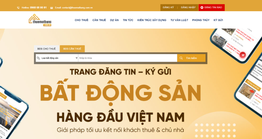 Nền tảng cho thuê bất động sản thương mại thuematbang.com.vn