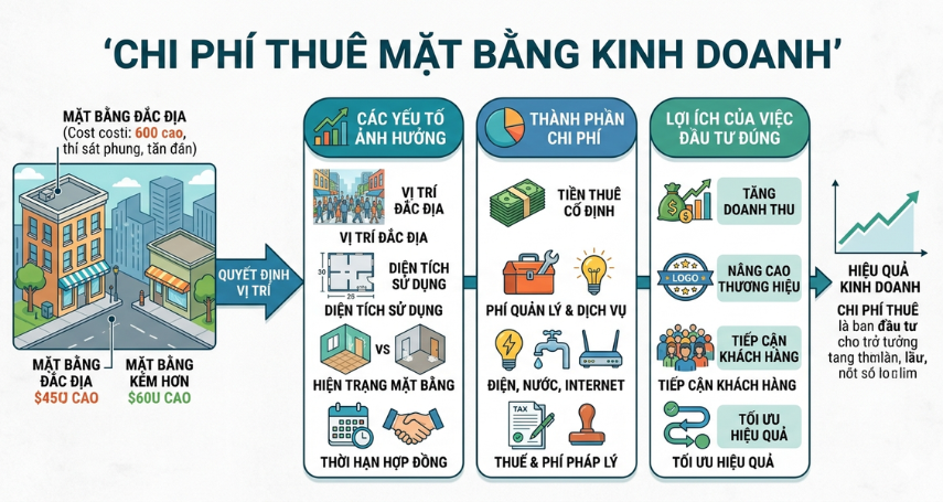 A-connection - Chi phí thuê mặt bằng kinh doanh
