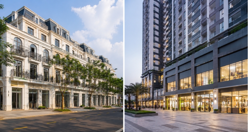 Shophouse thấp tầng và shophouse cao tầng