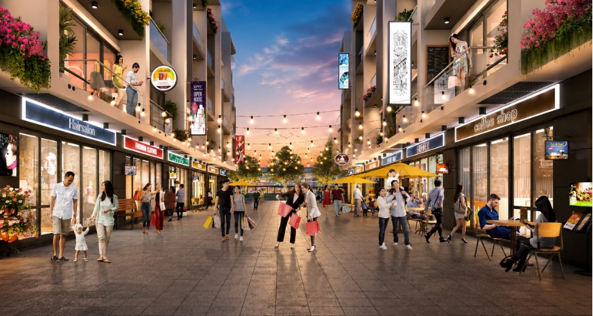 Shophouse thường được quy hoạch tại mặt tiền lớn, đông dân cư